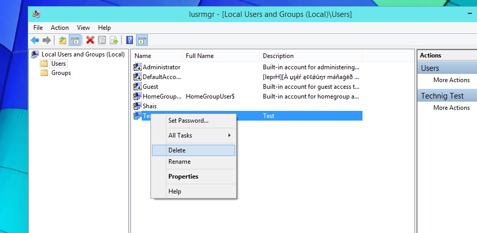 Remove windows profile from registry